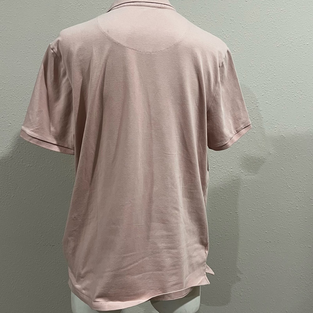 DKNY Men's light pink short sleeve polo Large